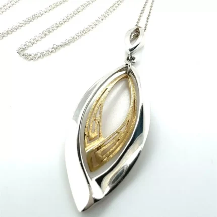 silver pendant with chain
